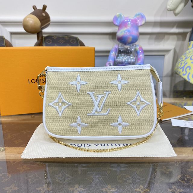 Louis vuitton original lotus cotton mini pochette M82472 white