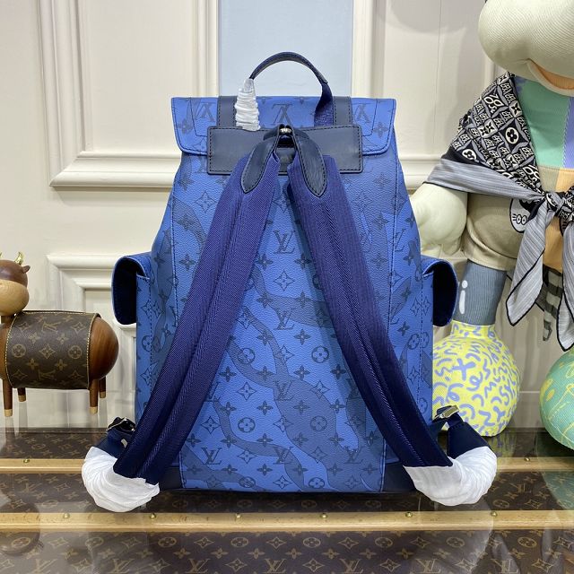 Louis vuitton original monogram canvas christopher backpack mm M22636 blue