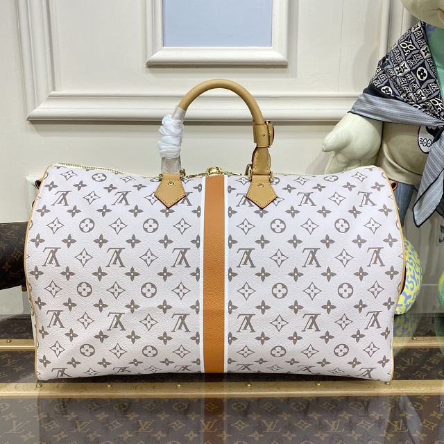 Louis vuitton original monogram canvas keepall 50 M41416 white