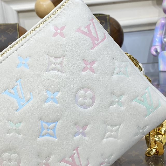 Louis vuitton original lambskin coussin BB bag M22993 white