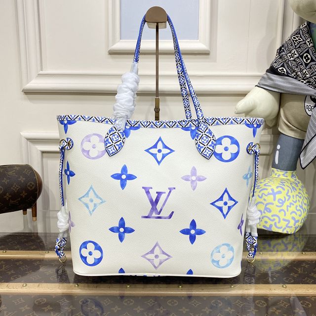 Louis vuitton original monogram canvas neverfull MM M22979 blue