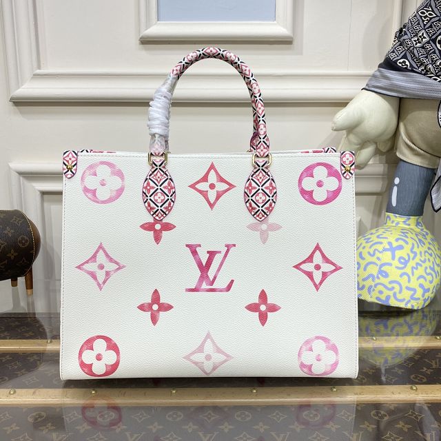 Louis vuitton original monogram canvas onthego MM M22975 pink