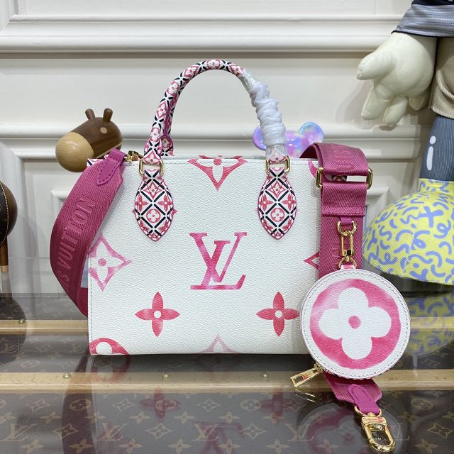 Louis vuitton original monogram canvas onthego PM M22976 pink