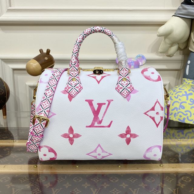 Louis vuitton original monogram canvas speedy 25 M23073 pink