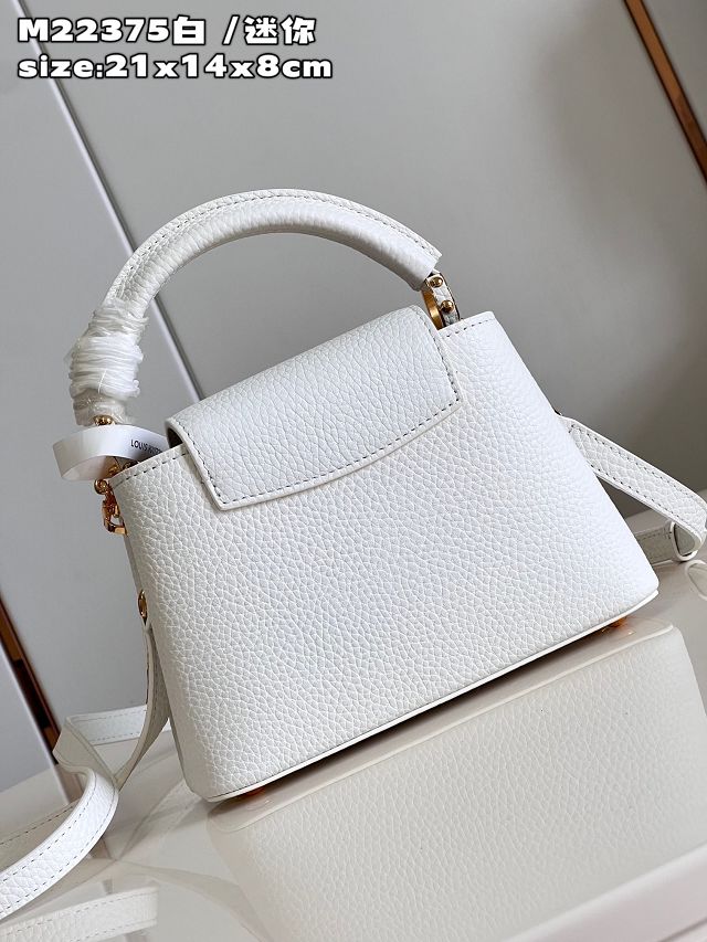 Louis vuitton original calfskin capucines mini handbag M22375 white