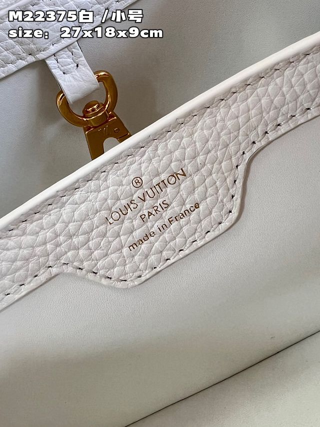 Louis vuitton original calfskin capucines BB handbag M20815 white