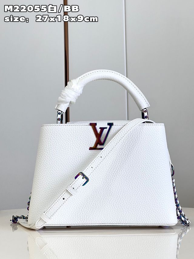 Louis vuitton original calfskin capucines BB handbag M22055 white