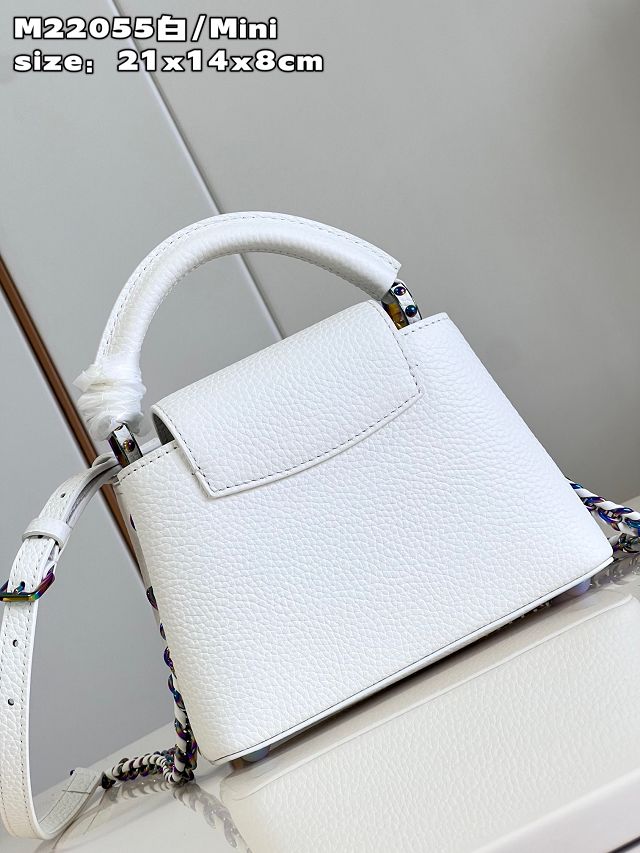 Louis vuitton original calfskin capucines mini handbag M22606 white