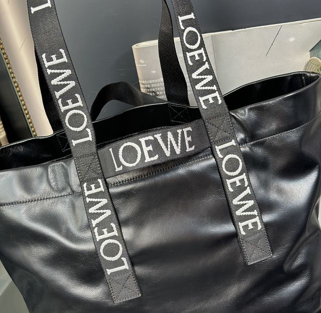 Loewe original calfskin fold shopper bag LW0001 black