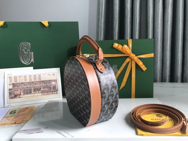 Goyard original canvas alto hatbox bag GY0037 black&brown