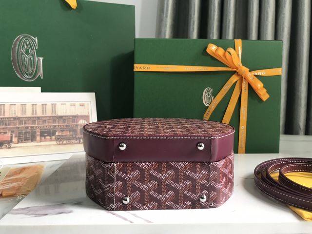 Goyard original canvas alto hatbox bag GY0037 burgundy