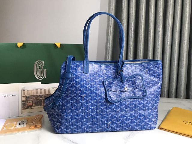 Goyard original canvas chien gris pet carrier bag GY0037 blue