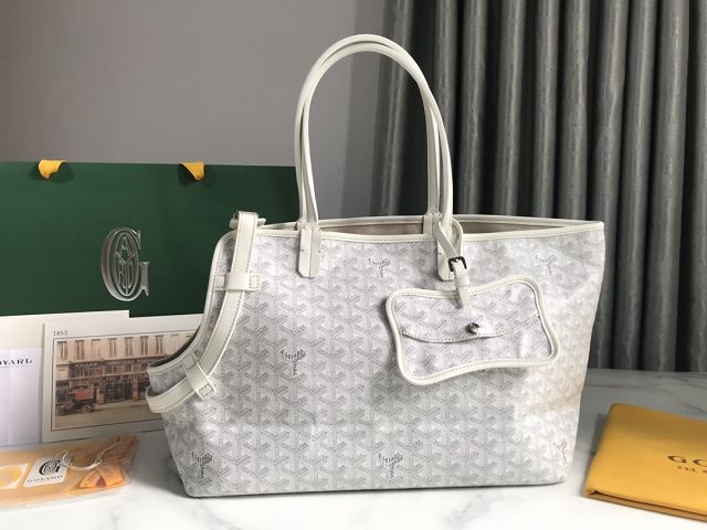 Goyard original canvas chien gris pet carrier bag GY0037 white