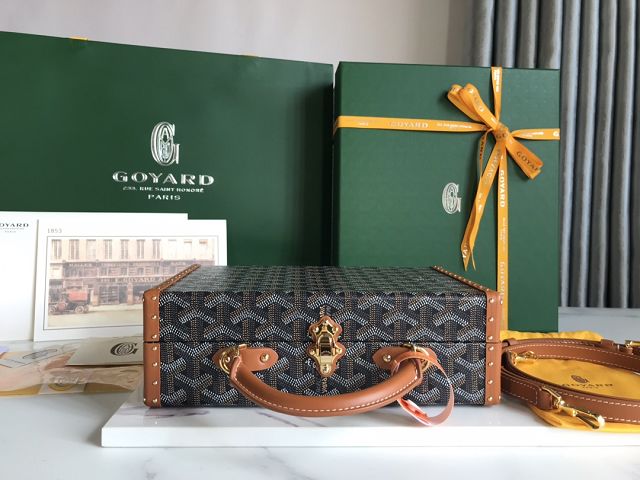 Goyard original canvas grand hotel trunk bag GY0036 black&brown