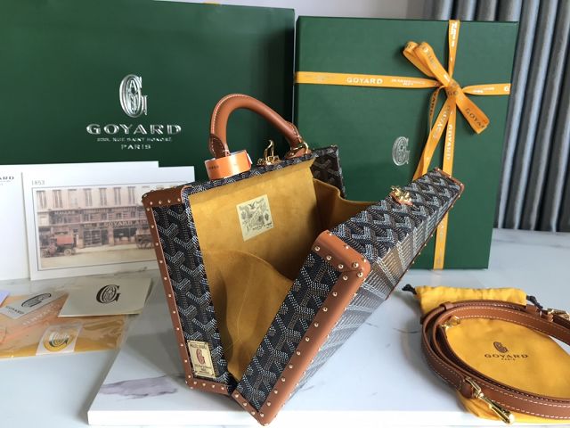 Goyard original canvas grand hotel trunk bag GY0036 black&brown