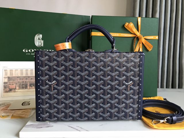 Goyard original canvas grand hotel trunk bag GY0036 navy blue