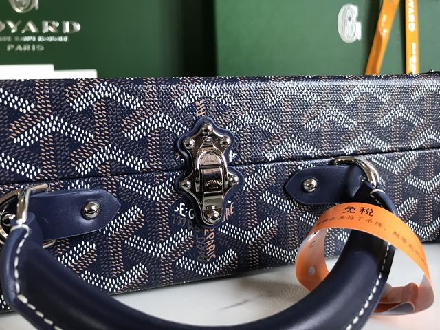 Goyard original canvas grand hotel trunk bag GY0036 navy blue