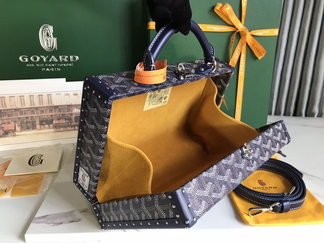 Goyard original canvas grand hotel trunk bag GY0036 navy blue