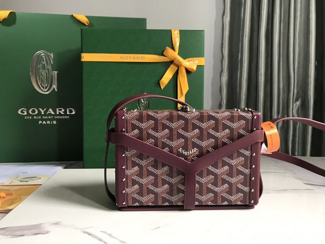 Goyard original canvas minaudiere trunk bag GY0039 burgundy