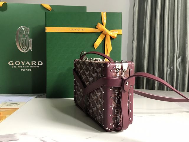 Goyard original canvas minaudiere trunk bag GY0039 burgundy