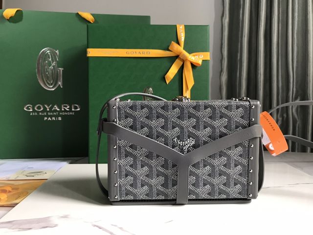 Goyard original canvas minaudiere trunk bag GY0039 grey