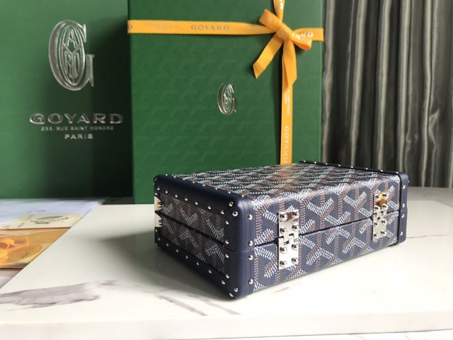 Goyard original canvas minaudiere trunk bag GY0039 navy blue