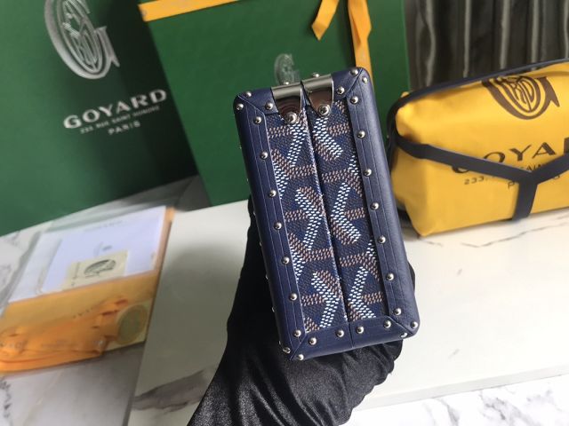 Goyard original canvas minaudiere trunk bag GY0039 navy blue