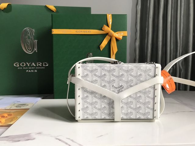 Goyard original canvas minaudiere trunk bag GY0039 white