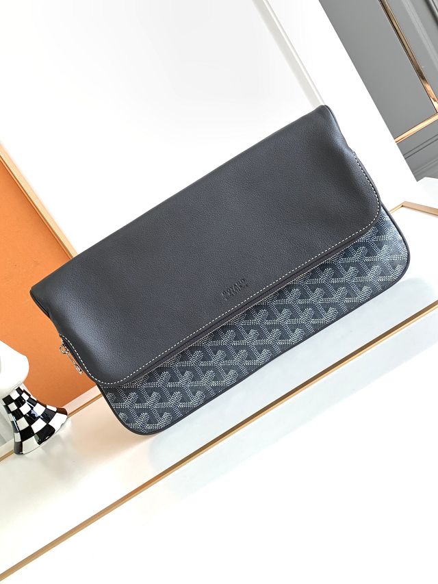 Goyard original calfskin&canvas sainte marie MM clutch GY0020 grey