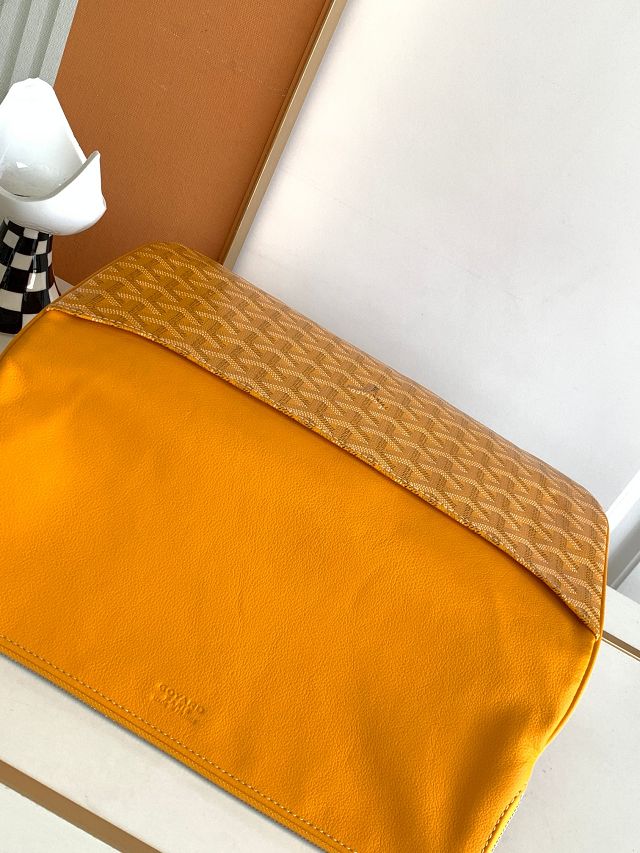 Goyard original calfskin&canvas sainte marie MM clutch GY0020 yellow