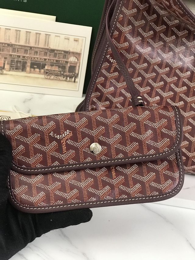 Goyard original canvas hardy PM bag GY0051 burgundy