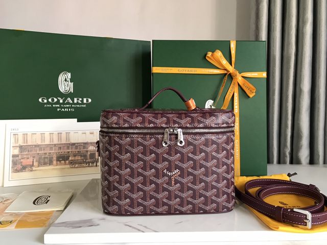 Goyard original canvas muse vanity case GY0052 burgundy