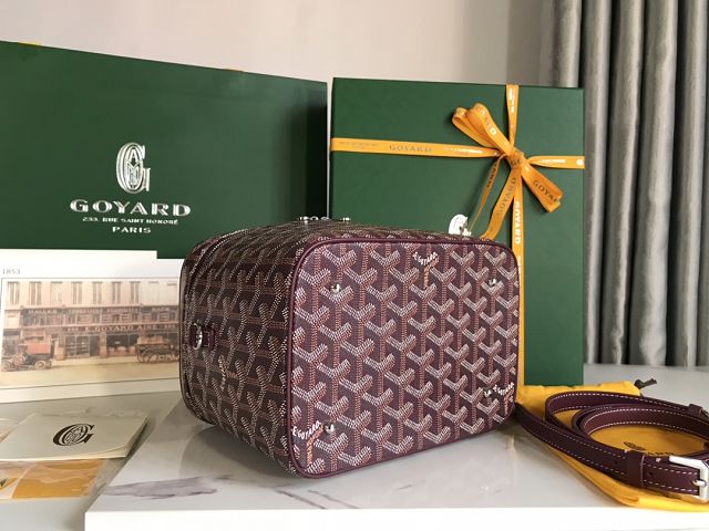 Goyard original canvas muse vanity case GY0052 burgundy