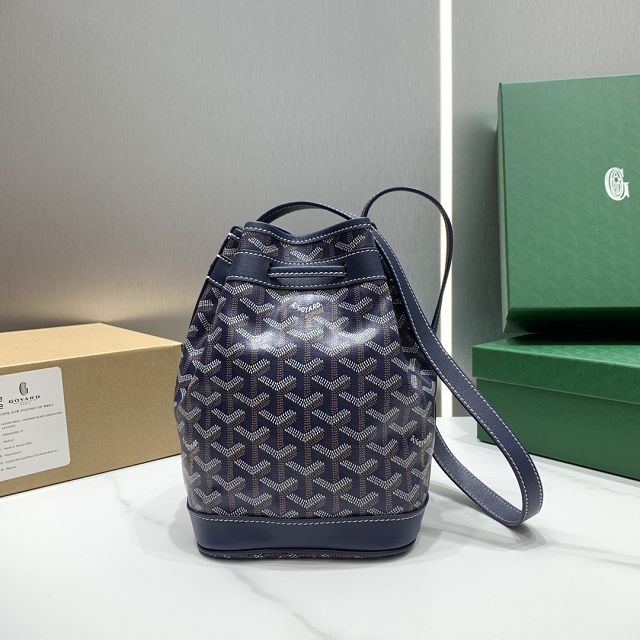 Goyard original canvas petit flot bucket bag GY0054 navy blue