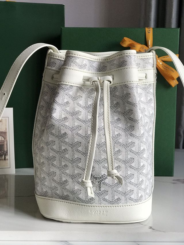 Goyard original canvas petit flot bucket bag GY0054 white