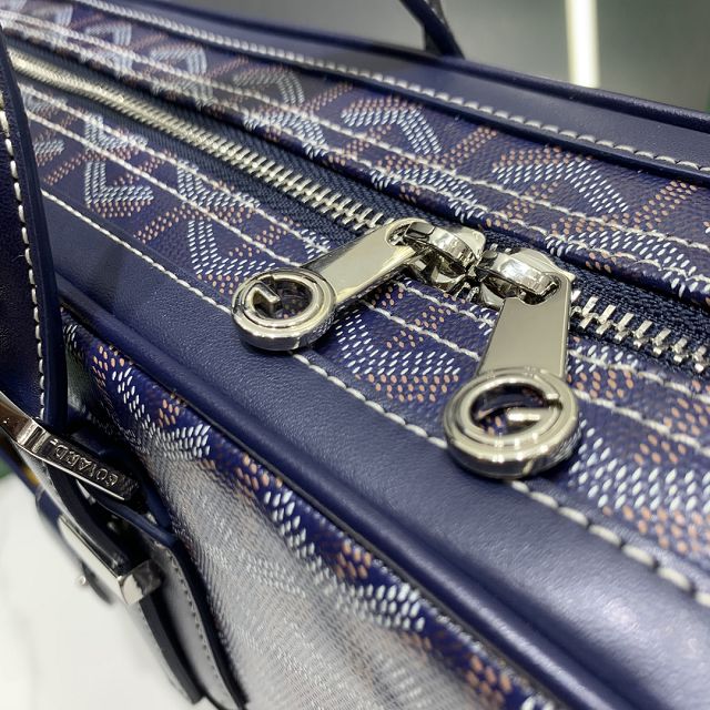 Goyard original canvas ambassade document case gm GY0063 navy blue