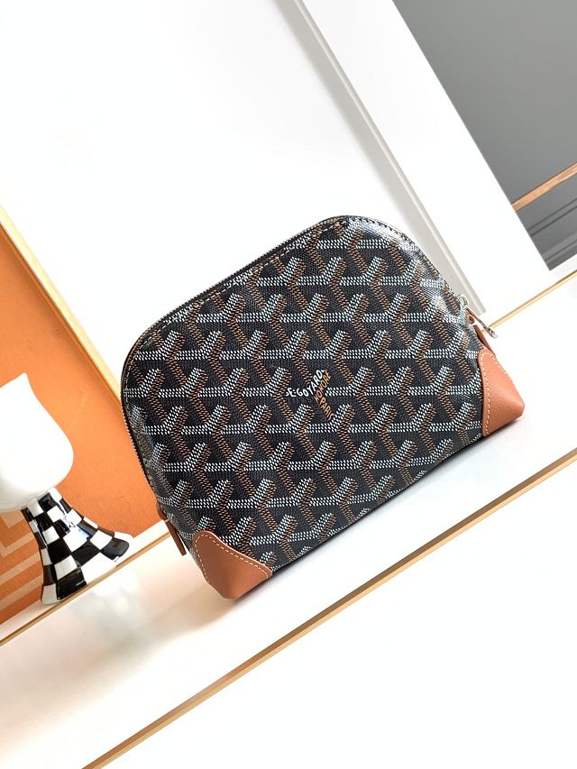 Goyard original canvas vendome cosmetic pouch GY0059 black&brown