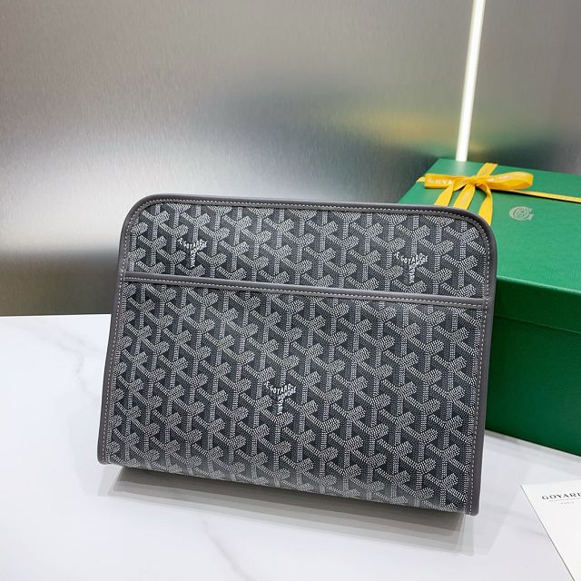 Goyard original canvas large clutch GY0063 grey