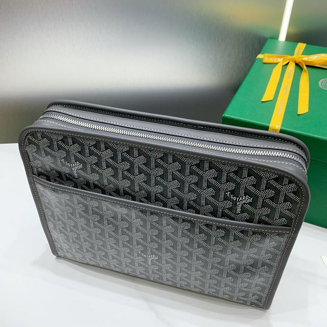 Goyard original canvas large clutch GY0063 grey