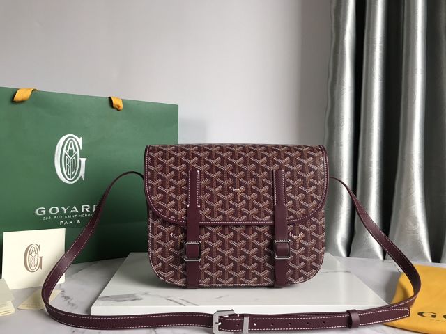 Goyard original canvas belvedere MM bag GY0072 burgundy