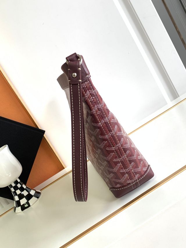 Goyard original canvas conti pouch GY0066 burgundy