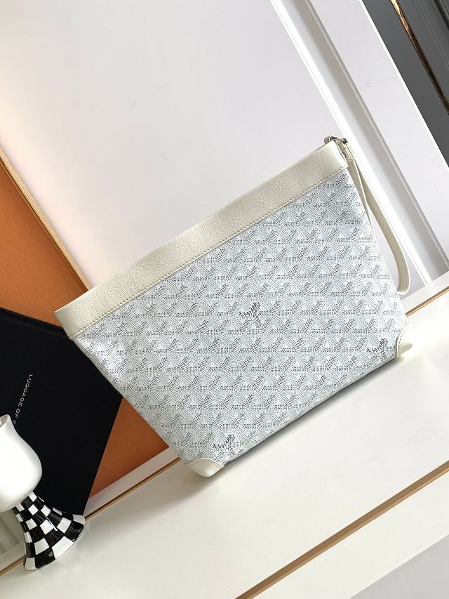 Goyard original canvas conti pouch GY0066 white