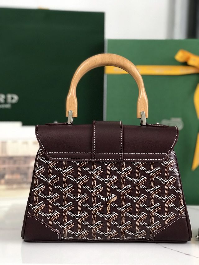 Goyard original canvas saigon souple mini bag GY0007 burgundy