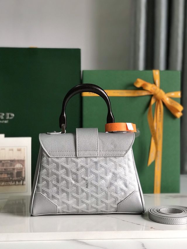 Goyard original canvas saigon souple mini bag GY0007 silver