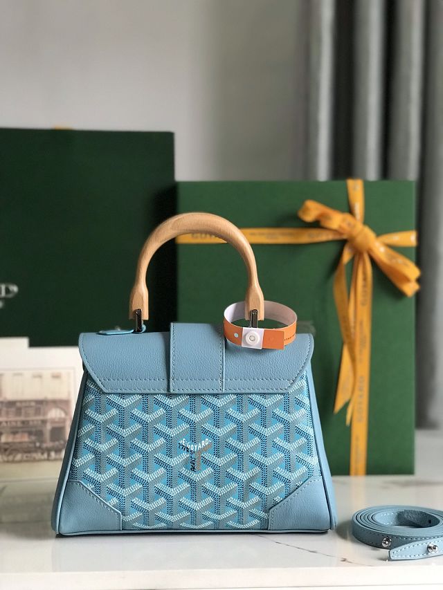 Goyard original canvas saigon souple mini bag GY0007 sky blue