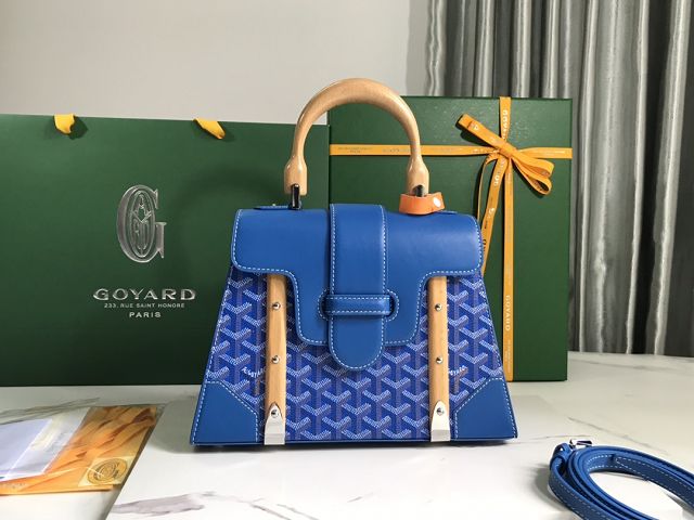 Goyard original canvas saigon structure PM bag GY0075 blue