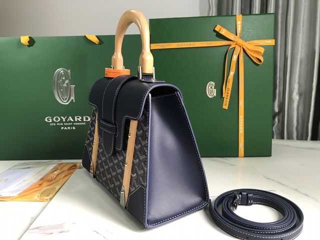 Goyard original canvas saigon structure PM bag GY0075 navy blue