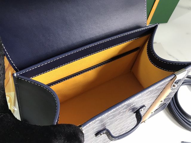 Goyard original canvas saigon structure PM bag GY0075 navy blue