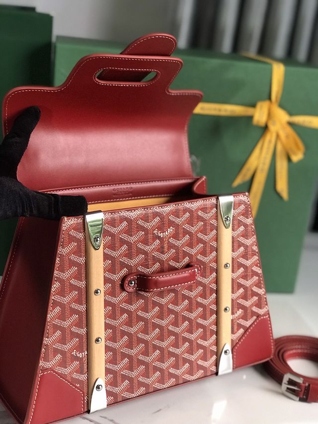 Goyard original canvas saigon structure PM bag GY0075 red