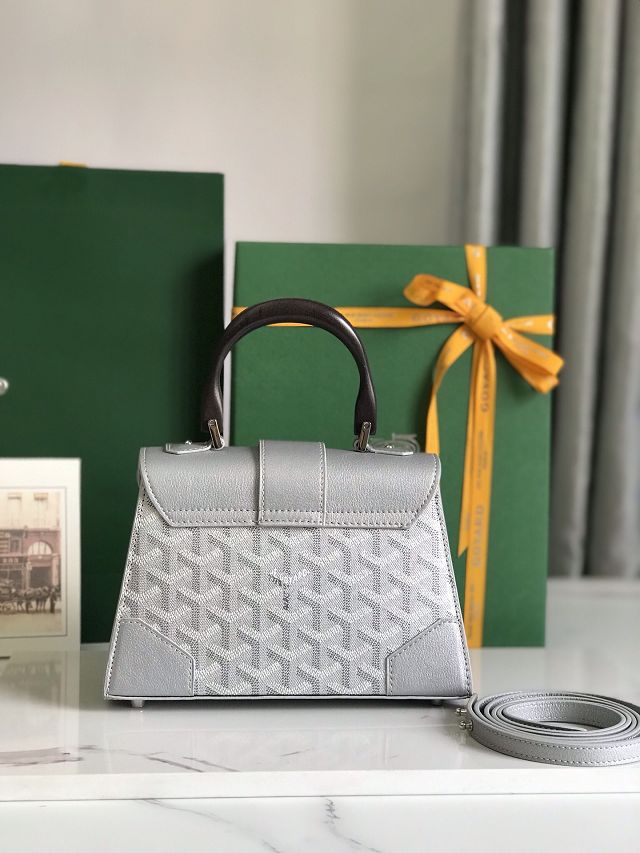 Goyard original canvas saigon structure mini bag GY0009 silver